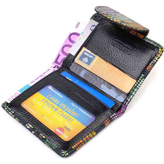 Оригинальное женское портмоне среднего размера из натуральной фактурной кожи (CANPELLINI) Киев