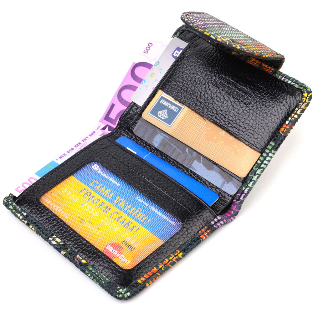 Оригинальное женское портмоне среднего размера из натуральной фактурной кожи (CANPELLINI) Киев - изображение 1