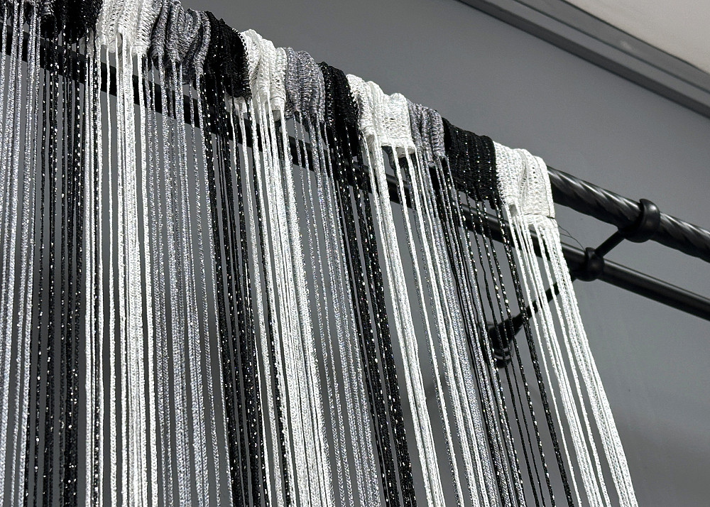 Шторы-нити с люрексом Графитовый с черным и белым 300х300см 1 шт (61-102) Киев - изображение 8