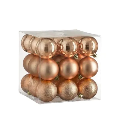 Елочная игрушка House Of Seasons Шарики Пластик 27 шт D6 см Персик (8720967923274) Винница - изображение 1