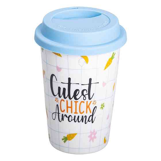 Фарфоровий стакан із силіконовою кришкою 420 мл Київ