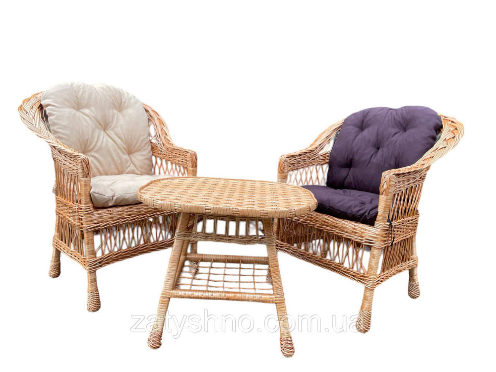 Набор плетеной мебели из лозы на 2 с подушками Киев - изображение 9