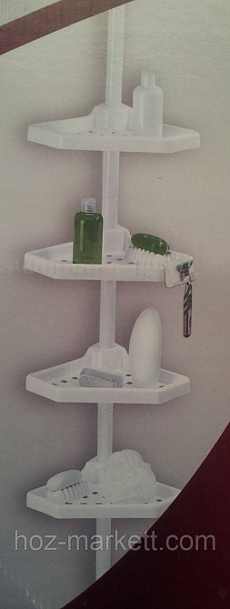 Полиця у ванну кутова на пластиковій трубі — розпірці Харків - фото 7