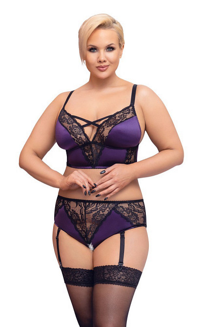 Еротичний комплект BH Set purple/black XL Sex Aura Київ - фото 6