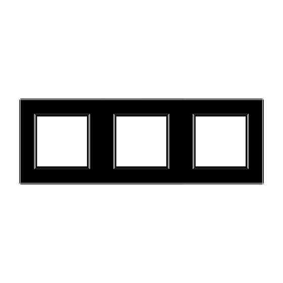 LIVOLO Рамка 3-постова LIVOLO, загартоване скло, чорна матова, 223×80 мм (VL-P7E/E/E-6BS06) Коломыя