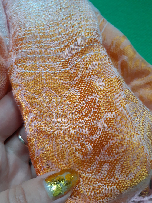 Шарф разноцветный оранжевый + розовый женский - размер шарфа приблизительно 160*60см, 100% полиэстер Киев - изображение 3