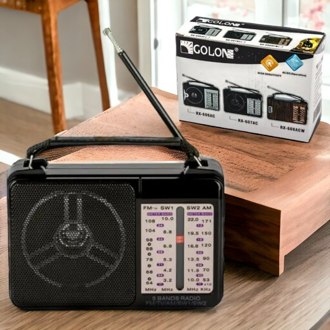 Радіоприймач GOLON RX 607 портативна колонка з FM USB SD підтримкою MP3 та потужним динаміком модель Одеса - фото 1