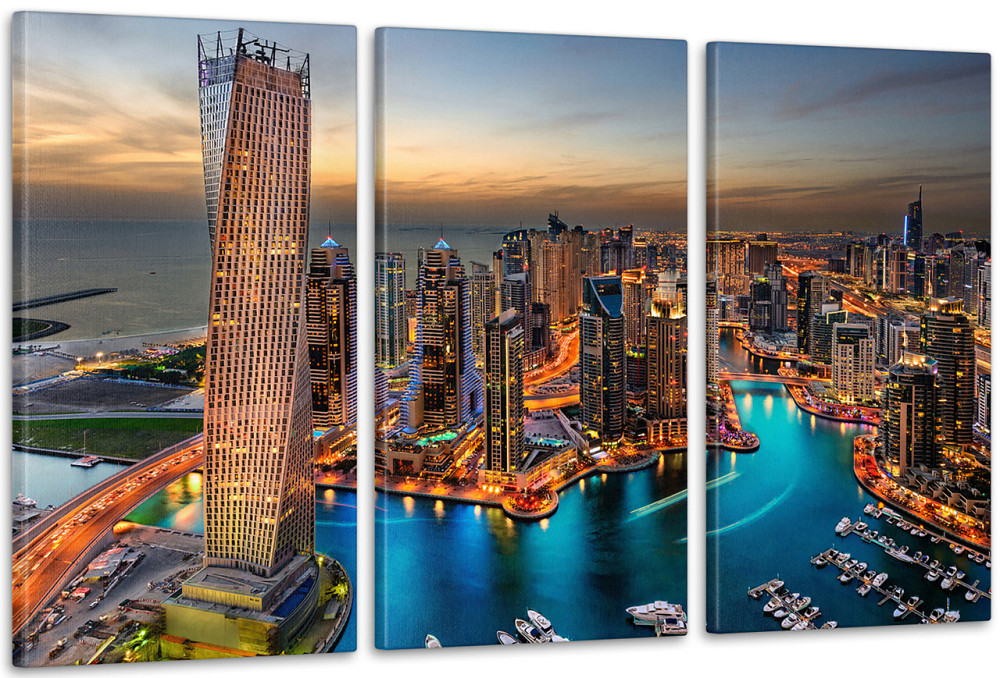 Модульна картина Нічне місто Art-69_3А Київ - фото 1