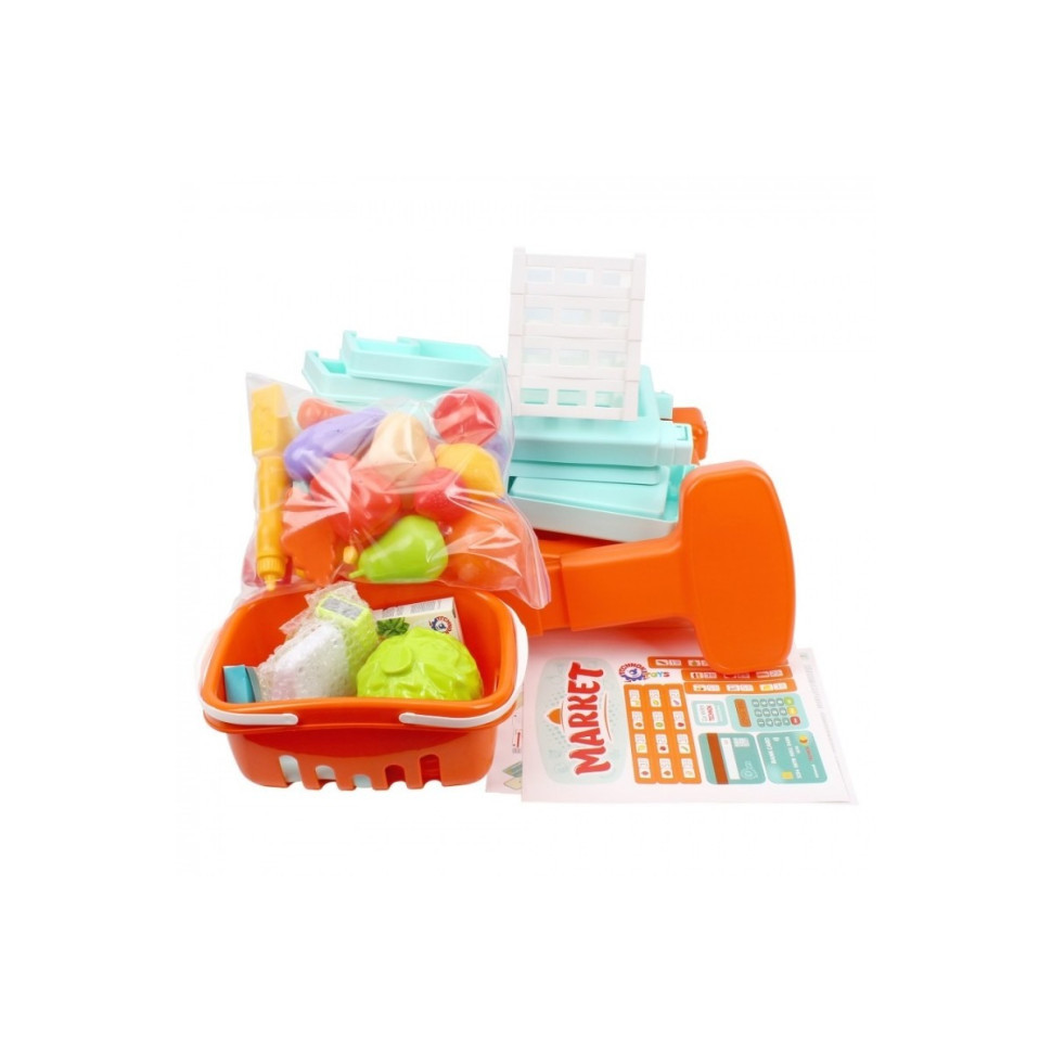 Ігровий дитячий набір "Маркет" 0730TXK прилавок з полицями, кошик, різні продукти Вінниця - фото 4