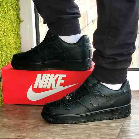 Кросівки Nike Force Чорні Жіночі Форси Шкіряні Найк (розміри: 36,37,38,39,41) Дніпро