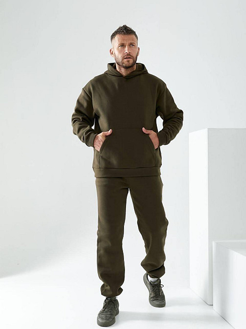 Чоловічий спортивний теплий костюм на флісі Хакі 54/56 Харків - фото 1