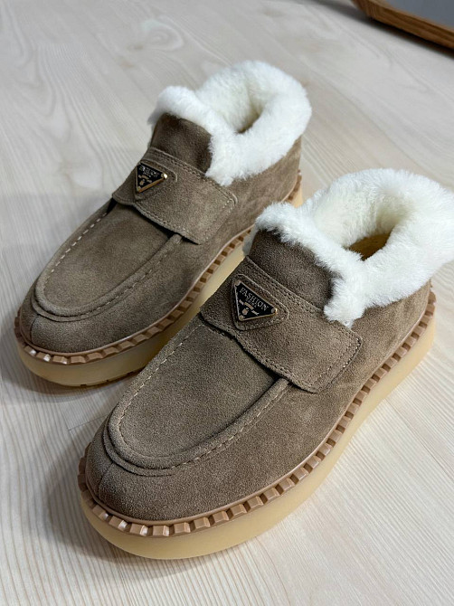 Черевики жіночі Hengji 69-3 лофери замшеві на хутрі бежеві, 41, 25,5 см Київ - фото 16