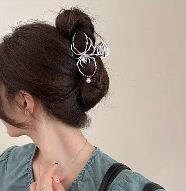 Заколка-краб Паук – металлическая заколка 9.8 см Киев - изображение 1