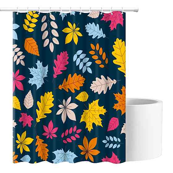 Шторка для ванны из полиэстера водонепроницаемая Bathlux 180x180 см с кольцами, занавеска для ванной комнаты Каменец-Подольский