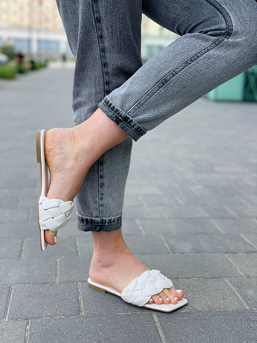 YES MILE Стильні шльопанці жіночі еко-шкіра білі на плоскій підошві літні YES MILE SS-101 р. 36 Коломыя - изображение 7