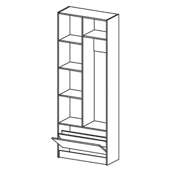 Прихожая Палермо, 85х216х35 см, mebelservice Дуб Самоа Львов