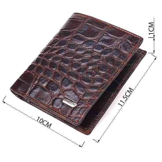 Стильне чоловіче портмоне з натуральної фактурної шкіри CANPELLINI 21497 Коричневе Київ