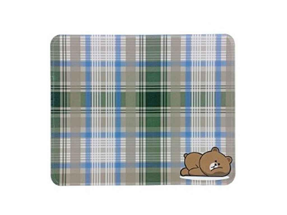 Коврик для мышки 250x210мм Lime Friends клетка (коричневый медведь), основа антискользящая ТМ Gerlax Киев - изображение 1