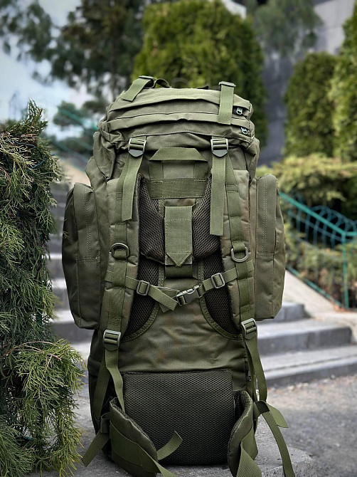 Тактичний військовий рюкзак олива 120 л, матеріал Оксфорд, каркасний, водонепроникний, міцний Львів - фото 3