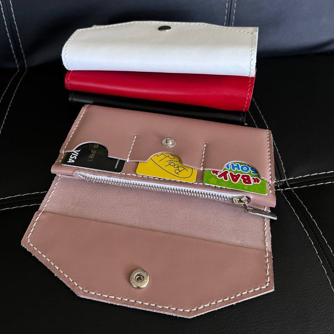 Гаманець жіночий клатч Флоренція Рожевий шкіряний, стильний модний клатч ручної роботиMasterSem Київ - фото 6