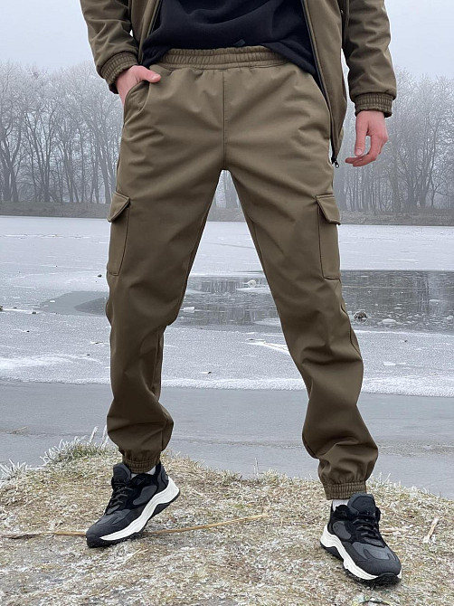 Чоловічий тактичний костюм Softshell Intruder койот, куртка подовжена з капюшоном і штани на манжетах софтшел XXL Одеса - фото 4
