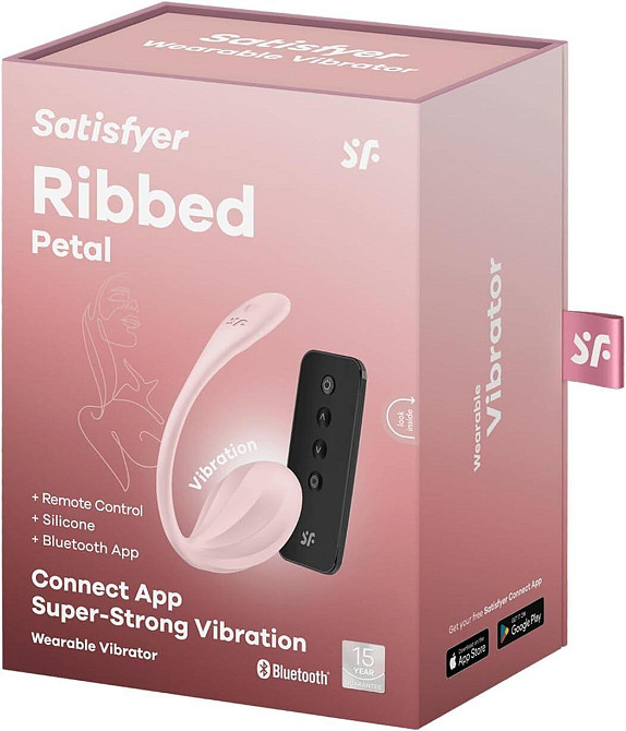 Смарт-віброяйце Satisfyer Ribbed Petal Connect App Rose, керування зі смартфона, пульт ДК Sex Aura Київ - фото 7