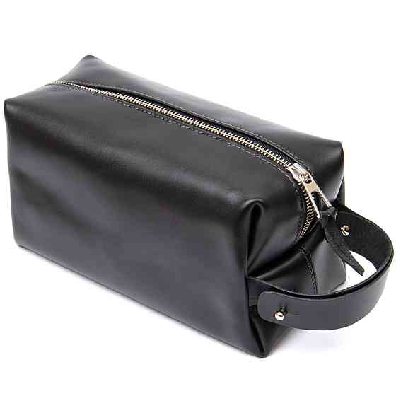 Мужской кожаный несессер Черный (GRANDE PELLE) Киев