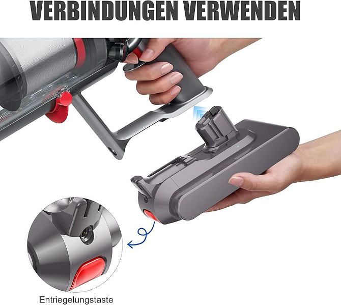 Акумулятор для Dyson V11, заміна для Fluffy, Animal Pro, Absolute Extra, Complete Extra, Torque Drive, Outsize, DOK click-in Київ - фото 5