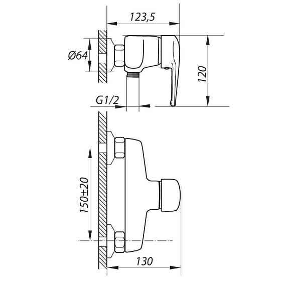 Змішувач для душу Zerix GIT-A 182   ( ZX0037 ) 26737 Харьков