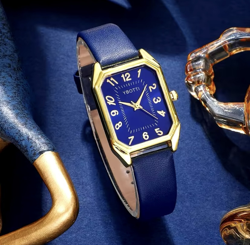 Подарочный набор для женщин наручные часы браслет кольцо ожерелье и серьги без подарочной коробки синий Киев - изображение 4