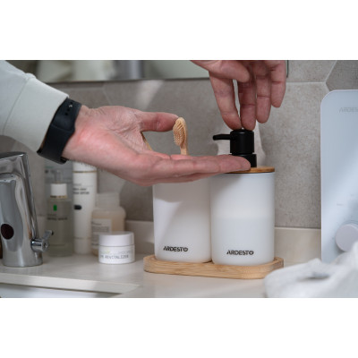 Набор для ванной комнаты Ardesto Minimalism 3 предмета Белый 360 мл (ARHB3110WB) Винница - изображение 7