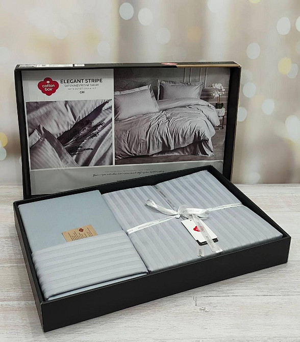 Постільна білизна у смужку (подарунковий набір) (р240х260) (Туреччина) Одеса - фото 8