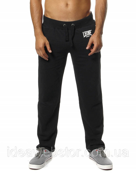 Спортивні штани Leone Fleece Black S чоловічі чорні флісові для тренувань фітнесу та повсякденного носіння Київ - фото 6