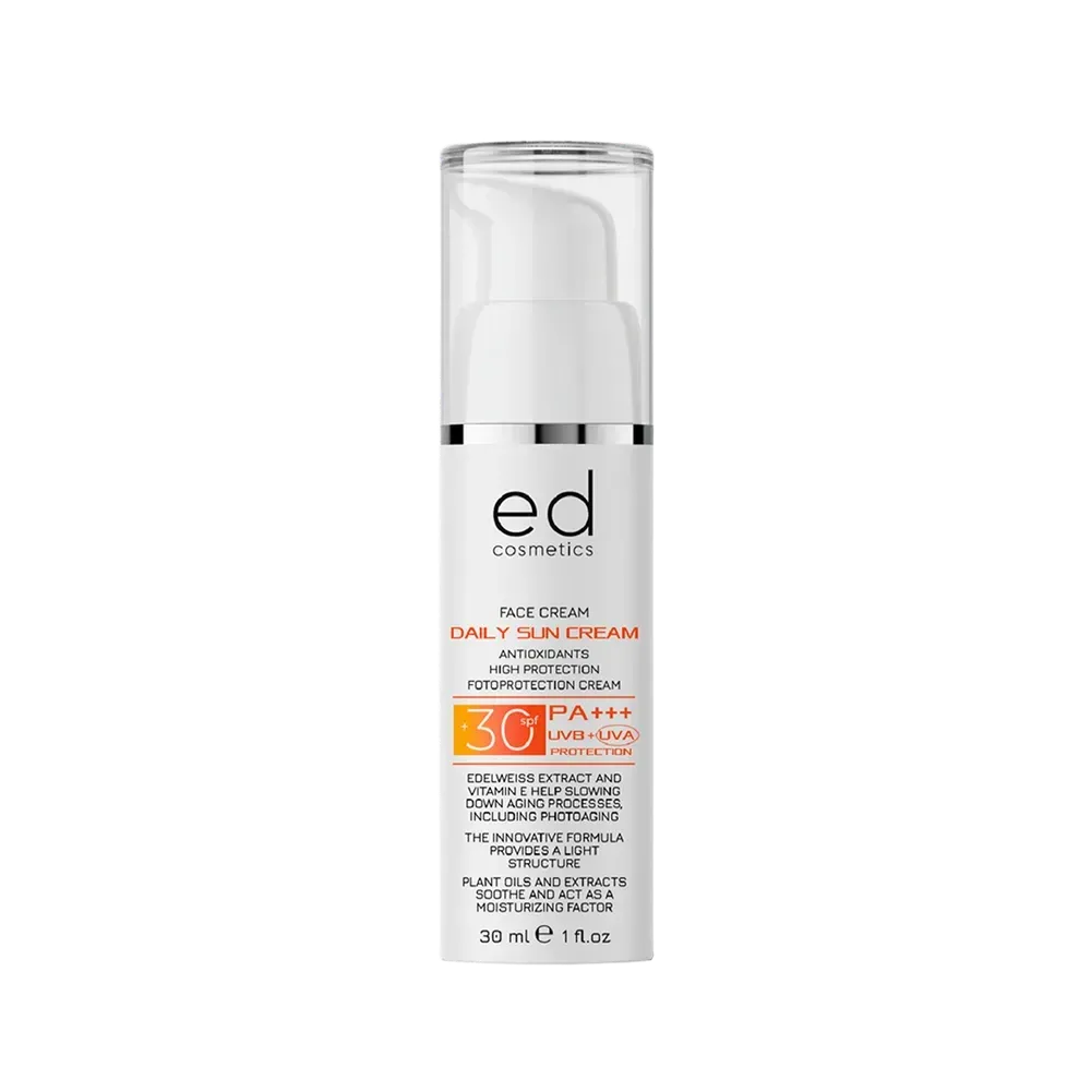 Дневной солнцезащитный крем с SPF 30 DAILY SUN CREAM SPF 30 ED Cosmetics, 30 мл Днепр - изображение 1