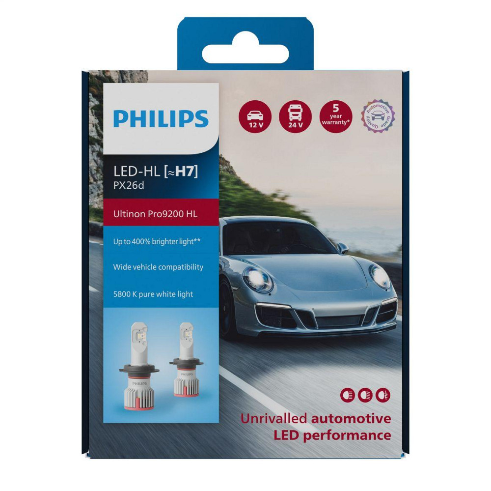 Комплект светодиодных ламп PHILIPS H7 (PX26d) 11972U92X2 LED Ultinon Pro9200 +400% 12/24V Харьков - изображение 2