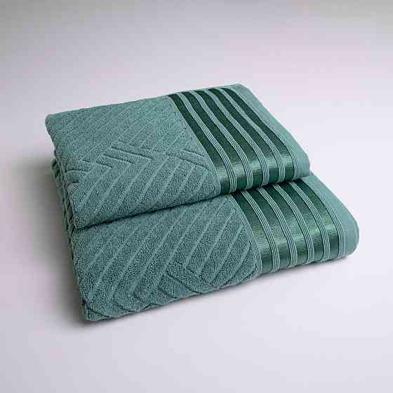 Комплект махровых полотенец SOFT 2шт GM Textile 50х90см, 70х140см 500г/м2 (Бирюзовый) Сумы