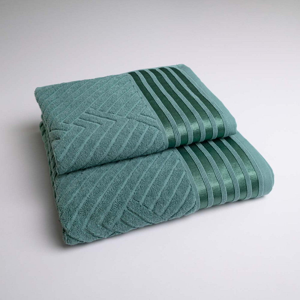 Комплект махровых полотенец SOFT 2шт GM Textile 50х90см, 70х140см 500г/м2 (Бирюзовый) Сумы - изображение 1