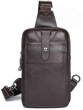 Сумка чоловіча шкіряна через плече Vintage 14983 Коричнева Київ