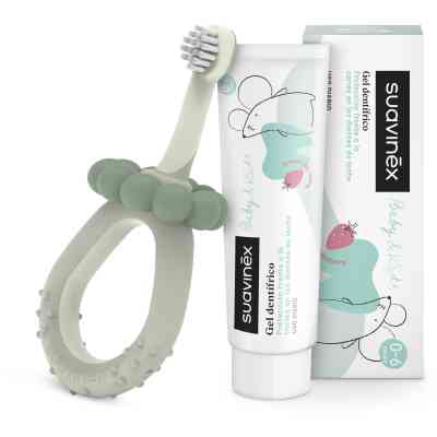 Детская зубная щетка Suavinex STAGE 1 з масажером від 0 до 2 років, зелена (403011) Винница