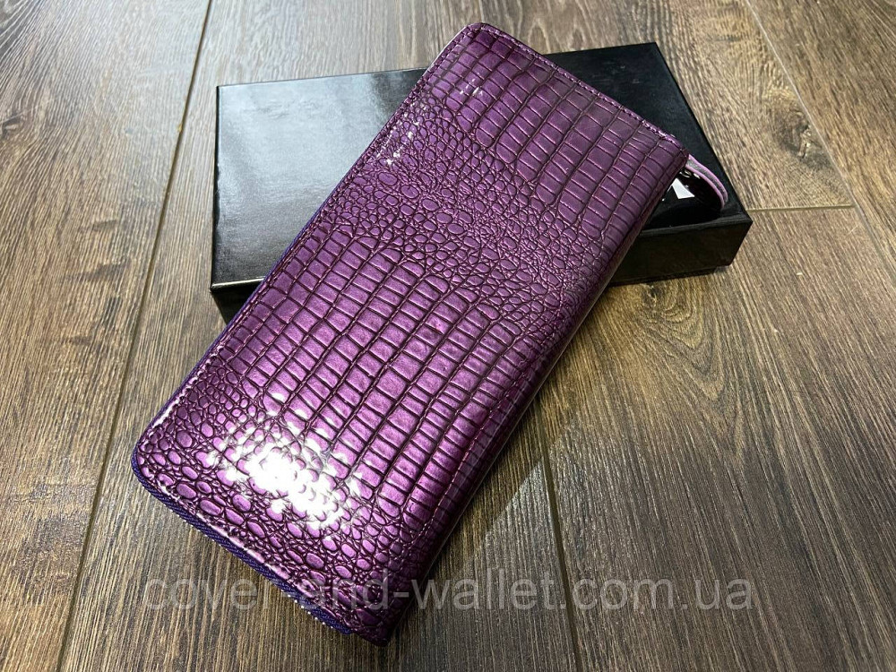 Пурпуровий жіночий гаманець на змійці з блоком під картки Horton AE 202 Київ - фото 6