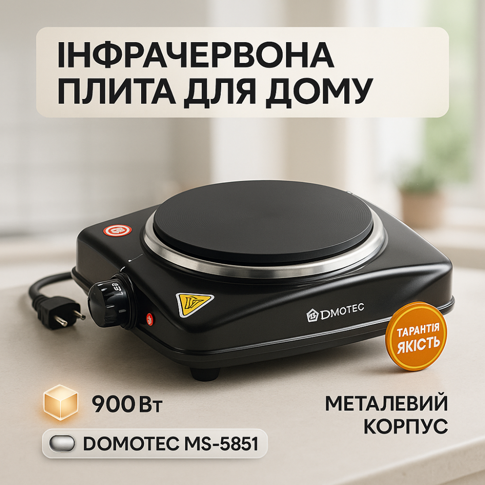 Кухонний посуд для готування електричний DOMOTEC, Зручна плита для кухні Потужна електроплита дому BW-18 Львів - фото 15