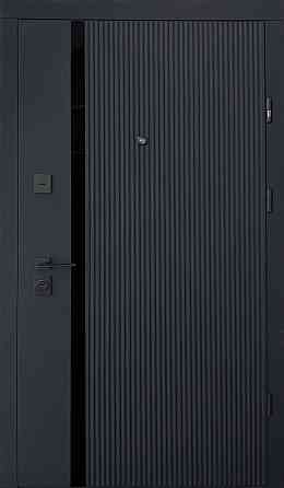 Двері вхідні металеві Страж Fusion Vertical 850х2040 мм софт блек/ біла емаль Ліві Київ