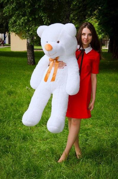 М'яка  іграшка подарунок на 8 березня плюшевий ведмедик Рафаель 120 см Білий Тернопіль - фото 4