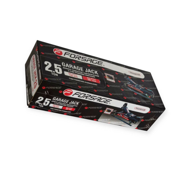 Домкрат гідравлічний підкатний 2,5 т, 140-387 мм (коробка) з гумовою накладкою, фіксатор Мукачево - фото 1