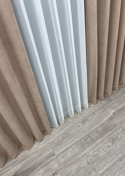 Шторная ткань микровелюр Petek YL цвет какао 2016ш Киев - изображение 5