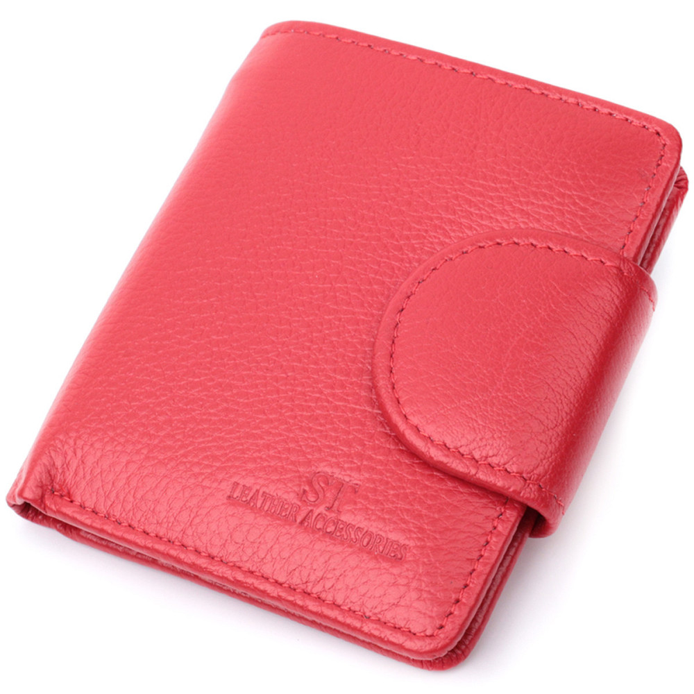 Вертикальный кошелек для ярких женщин из натуральной кожи Красный (ST Leather) Киев - изображение 11