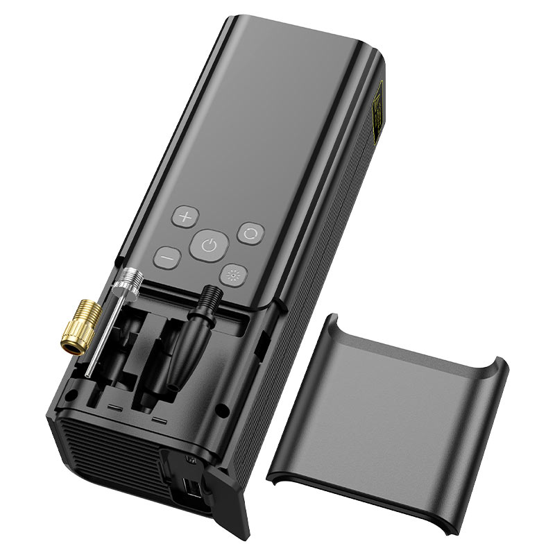 Автомобільний насос HOCO ZP7 Maddy portable smart air pump(5000mAh) Black Київ - фото 8