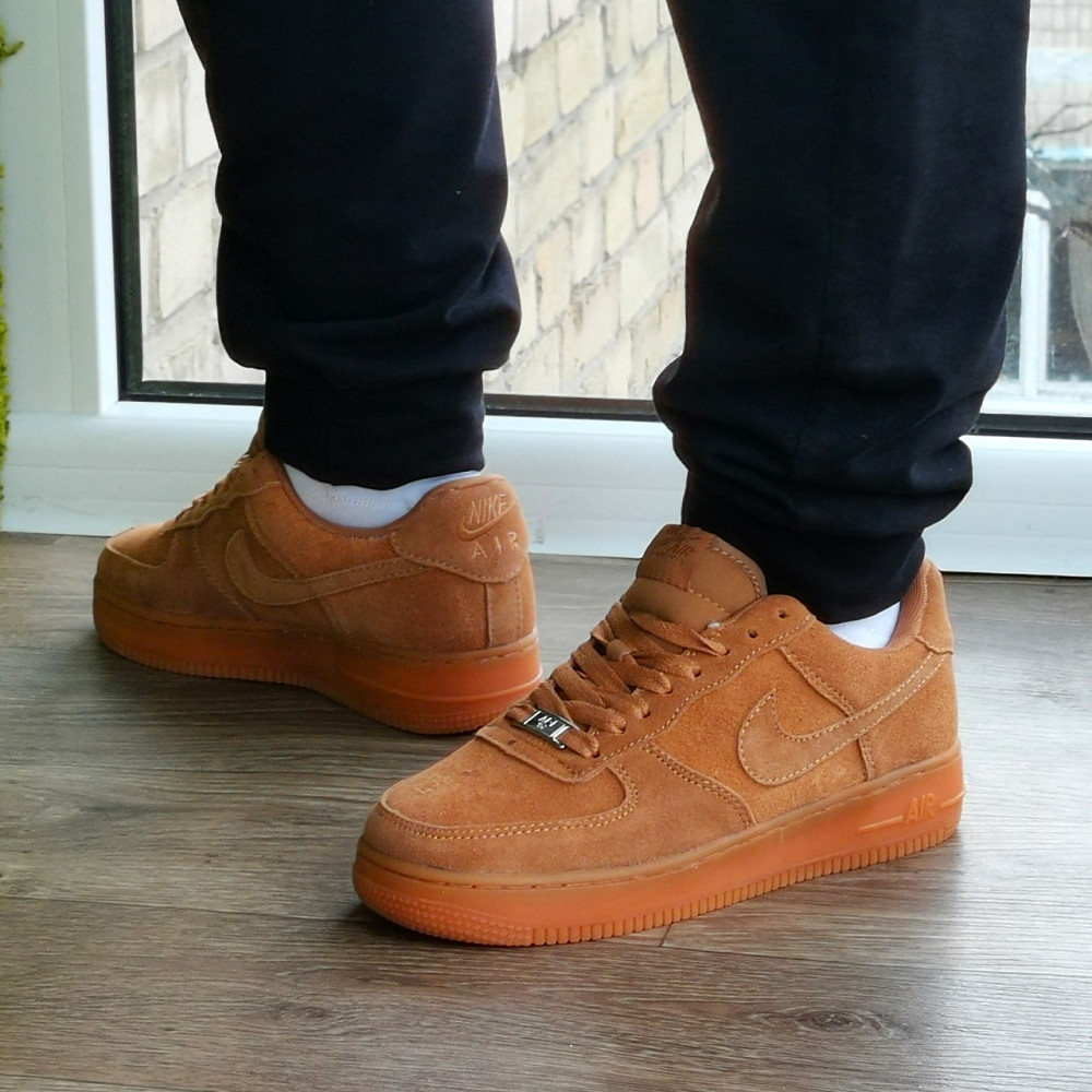 Кроссовки Nike Force Рыжие Женские Форсы Замшевые Коричневые Найк (размеры: 37,38,39,40,41) Днепр - изображение 3