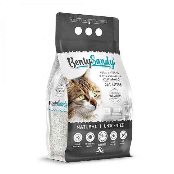 Наполнитель бентонитовый Benty Sandy для кошачьего туалета, 5 л Винница