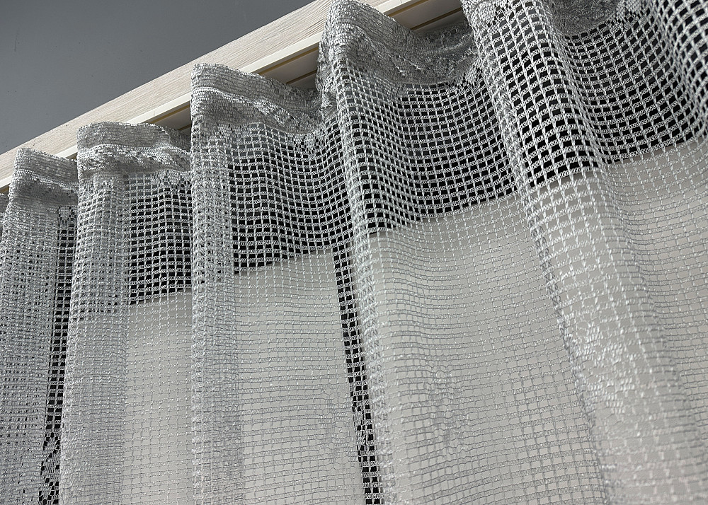 Тюль сетка VR-Textil Juli № 1716т Арка на кухню цвет серый 500х160 см (53-0037) Киев - изображение 7